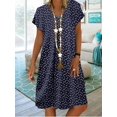 thumbnail image 1 of 2024 Robe Tendance Grande Taille pour Femmes Été Imprimé Manches Courtes Ample Décontractée Robes Femme Élégante Mode Plage Vêtements pour Dames, 1 of 7