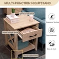 thumbnail image 2 of Prilinex Natural Wood Nightstand  with Drawers and Storage Shelves, Space Saving End Table  for Bedrooms, Living Rooms, 20"W x 20"D x 24"H, Natural, Set of 2, 2 of 8