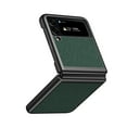 thumbnail image 2 of Dteck Case for Samsung Galaxy Z Flip 4,Premium PU Leather + Hard PC Frame Case Elegant Slim Shockproof Durable Protection Cover,Green, 2 of 8