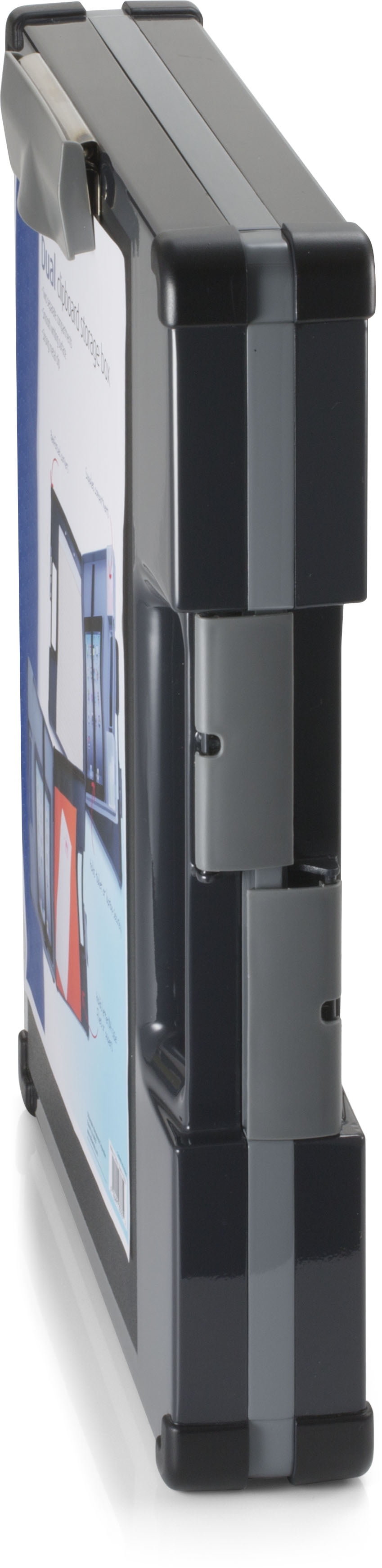 Officemate Dual Sided Clipboard Storage Box, Plastic, Charcoal (83335)