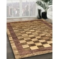 thumbnail image 2 of Ahgly Company Indoor Square Abstract Saddle Brown Checkered Area Rugs, 4' Square, 2 of 6