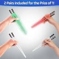 thumbnail image 3 of Lightsaber Chopsticks Light Up - LED Glowing Light Saber Star Wars Chop Sticks - Reusable Sushi Lightup Sabers Chopstick Set of 2 Green and Red Pairs, 3 of 5