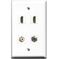 thumbnail image 1 of Ultra Spec Cables 2 Port HDMI 1 Port RCA 1 Port Coax Cable TV- F-Type Wall Plate, 1 of 1