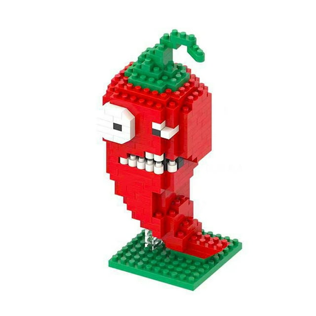 Bingirl Plants VS Zombies Building Blocks Cartoon Small Particles Assemble Building Bricks Decompression Toys For Kids Z71003