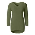 thumbnail image 3 of Winter Womens Long Sleeve V Neck Sweaters Women Basic Pullover V-Neck Knit Top Trendy Casual Wear Winter Outfit Tops for Women, 3 of 6