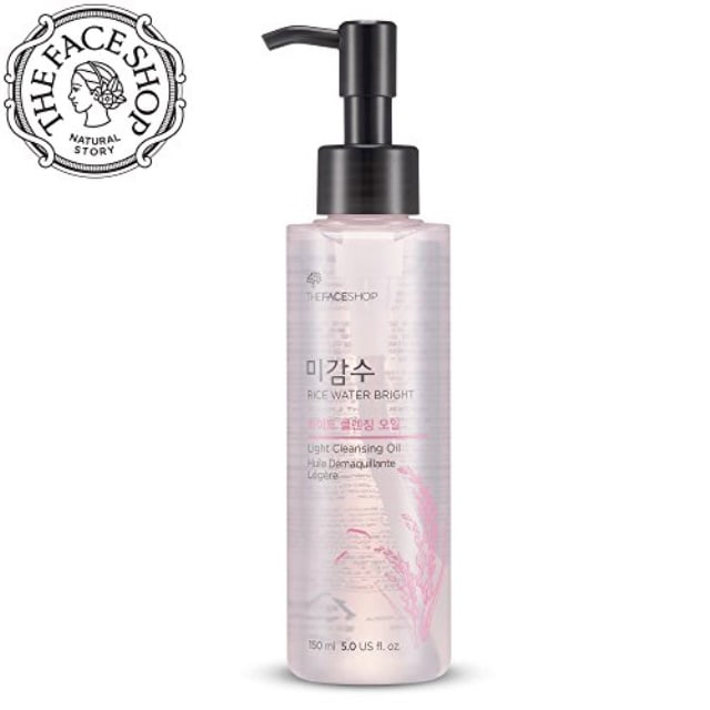 [thefaceshop] facial cleanser, natural rice water light cleansing oil moisturizer for dry or oily skin - 150 ml /5 oz