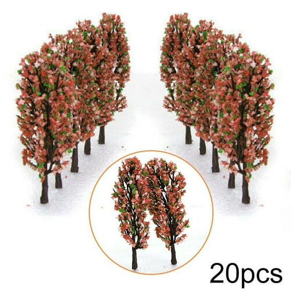 Lefu 20Pcs 8.5cm Train Layout Model Flower Trees Street Park Scenery Sand Table Decor