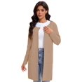 thumbnail image 7 of Women's Open Front Coatigan Sweater Long Sleeve Casual Knit Lapel Cardigan Coat with Pockets, 7 of 7