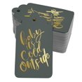 thumbnail image 1 of Inkdotpot Real Gold Foil Baby It's Cold Outside Baby Shower Tags Favor Hang Paper Tags 100 Pack, 1 of 6