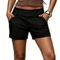 thumbnail image 2 of Shorts for Women Dressy Casual Summer High Waisted Wide Leg Chino Shorts Tailored Business Work Solid Shorts with Pockets, XL, 2 of 6