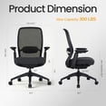 thumbnail image 5 of COLAMY Aether Ergonomic Mesh Office Chair, One-Touch Easy Adjust Managerial Desk Chair with Levitating Seat Cushion & Pilot-Level Sync Armrests, 300 LBS Mid Back Mesh Computer Chair,Black, 5 of 12