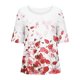 thumbnail image 4 of Tops de Lino para Mujeres Imprimir Suéter Cuello Redondo Manga Corta Superior Poliéster, Blusa de Moda Casual para la Primavera Y el Verano, 4 of 5
