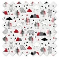 thumbnail image 5 of Bacati - Single Light Filtering Curtain Panel Lumberjack Woodlands Red/Black/Grey, 5 of 5