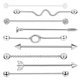 thumbnail image 3 of 9 piezas Industrial Ear Studs Flechas de acero inoxidable Tornillo Barbell Pendiente brillante Joyería Piercing para mujer Hombre, 3 of 5