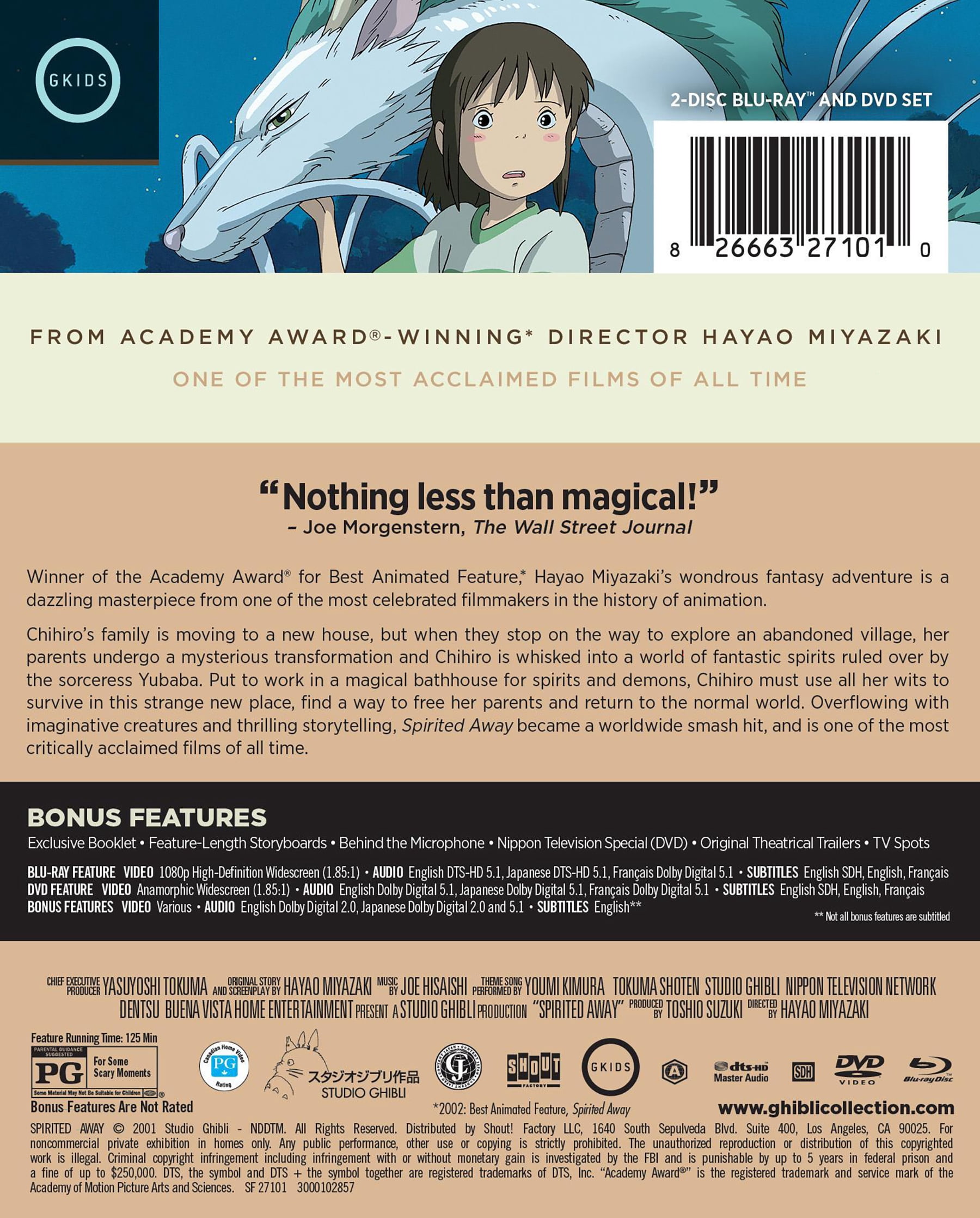 Spirited Away (Limited Edition SteelBook) (Walmart Excusive) (Blu-ray + DVD), Includes Poster, Anime, Shout! Factory