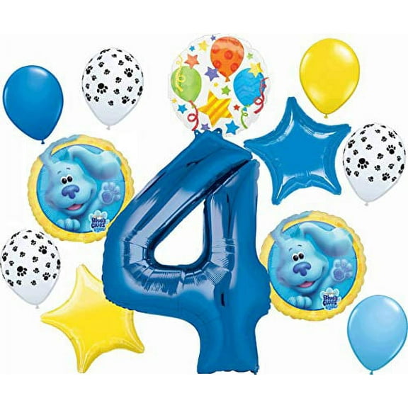 Blue's Clues Party Supplies 4th Birthday Balloon Bouquet Decorations