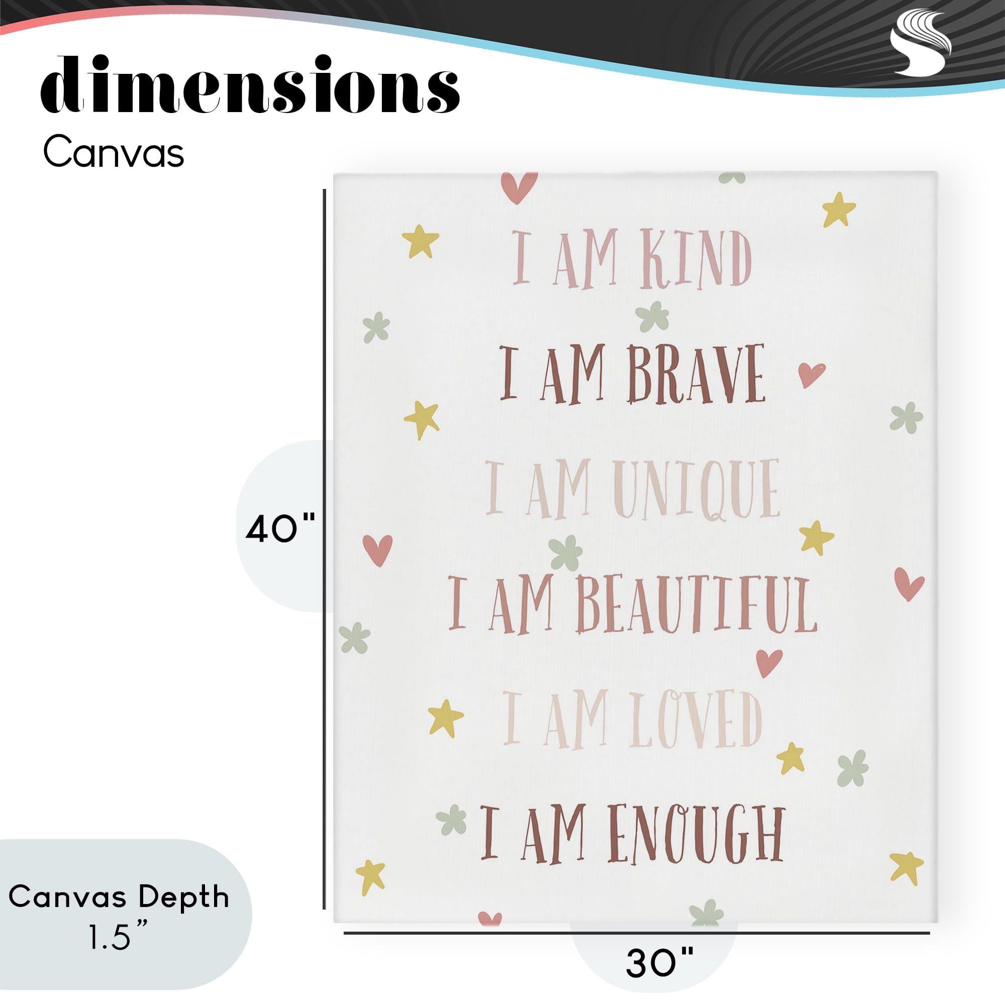 Stupell Industries I am Empowerment Quotes Canvas Wall Art, design by Katie Griggs
