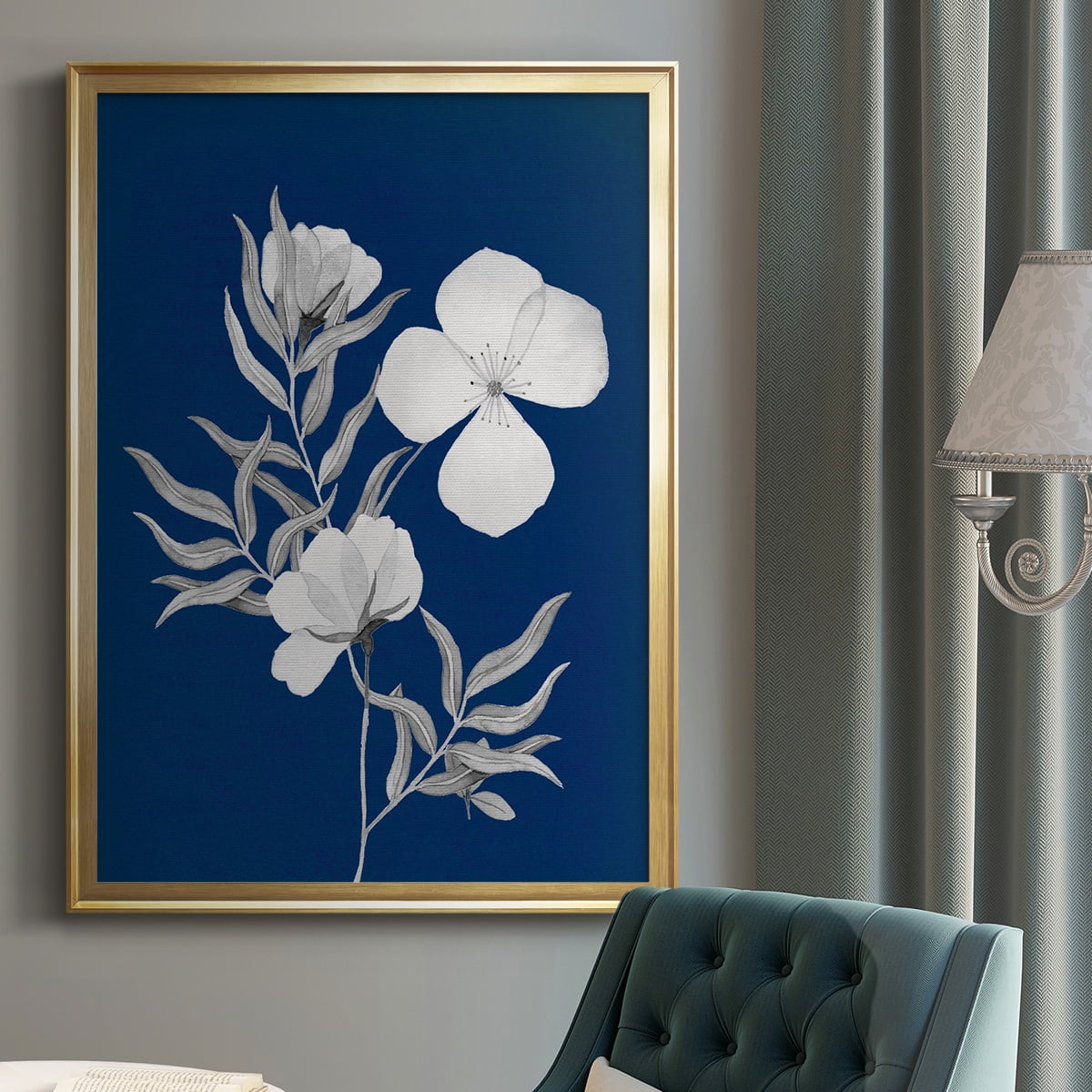 Indigo Sketch II Premium Framed Print - Ready to Hang