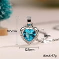 thumbnail image 3 of K-KED Fashion Women Cubic Zircon Necklace Pendant 925 Silver Plated ,Gold Jewelry-Blue, 3 of 7