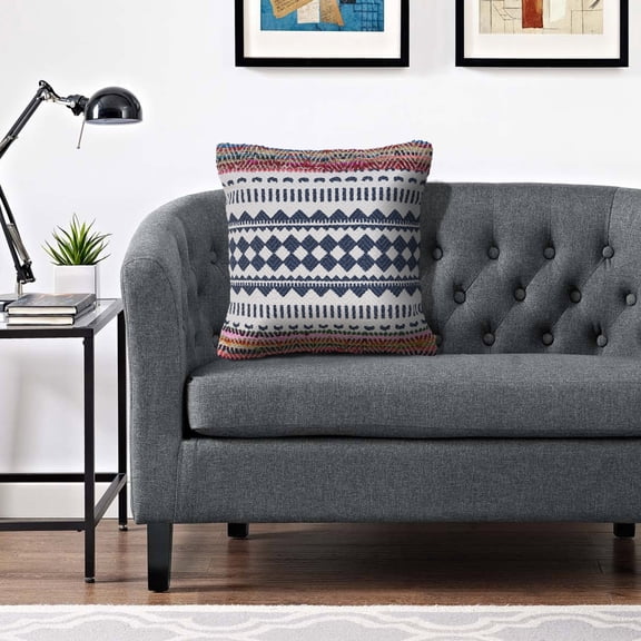 Laddha Home Designs Handwoven Chindi Geometric Throw Pillow Cover - 18" - Multicolored