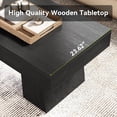 thumbnail image 6 of Tribesigns 47" Modern Coffee Table, Wood Rectangular Center Tables for Living Room, Black, 6 of 6