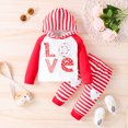 thumbnail image 2 of Baby Outfits Valentine's Day Letter Heart Print Hooded Sweatshirts Tops Pants Set Girls Clothes White, 2 of 7