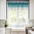 thumbnail image 2 of Hokiten Rod Pocket Curtain Valance, Teal Turquoise Ombre Farmhouse Window Valance for Living Room, Bedroom, Kitchen Modern Abstract Gradient Lines 42"W x 18"L, 2 of 8