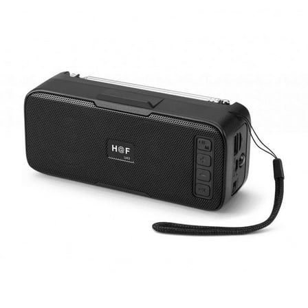 Leadtron Black Solar Charge Energy Outdoor Light Portable Bluetooth Speaker HFU43 For Phone, Device, Music, USB