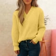 thumbnail image 2 of Women's Long Sleeve Sweatshirt Solid Color Pullover V-neck Sweater Casual Basic Fall Clothes Outfits Fashion Winter Clothing, 2 of 6