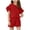 Red, variant on CPNG Girls Summer Loose Casual Outfits 2Pcs Set Solid Color Short Ruffled Sleeve Crewneck T-Shirt and Shorts Set(Black,8-9 Years)