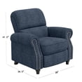 thumbnail image 7 of Homesvale Cari Push Back Recliner Chair with Nailhead Trim, Denim Blue Polyester Fabric, Living Room Recliner, 7 of 7