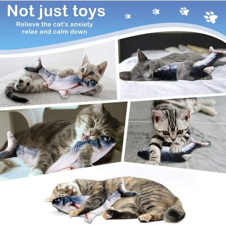 11" Electric Moving Cat Kicker Fish Toy, Realistic ...
