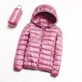 thumbnail image 7 of Juebong Women's Packable Puffer Jacket Slim Fit Hooded Lightweight Down Coat Winter Windproof Warm Quilted Short Down Jackets Pink,XL, 7 of 7