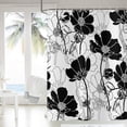thumbnail image 1 of Black and White Floral Shower Curtain, Abstract Aesthetic Flower Botanical Sketch Print Bathroom Curtain for Bathtub Home Decor Waterproof Fabric Machine Washable with 12 Hooks, 1 of 6