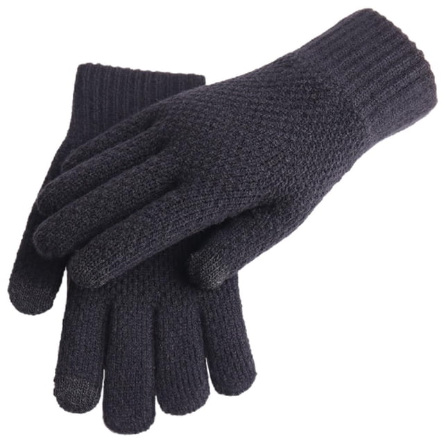 Guantes cálidos de invierno Pantalla táctil Grueso completo Elástico Texting Guantes para ciclismo Negro Hugo Guantes de invierno