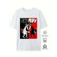 thumbnail image 2 of [Camisetas con estampado gráfico de Spy Vs Spy] Camisetas con estampado gráfico alfabético de Spy Vs Spy para hombre, talla grande - Suaves, cómodas y ligeramente elásticas - Camisetas informales de v, 2 of 5