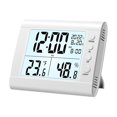 thumbnail image 1 of Reloj despertador moderno con pantalla grande, termómetro de habitación, decoración elegante para Blanco, 1 of 9