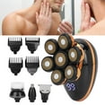 thumbnail image 4 of 5 in 1 Electric Hair Shaver, USB Rechargeable Water Washable Intelligent Floating Cutter Head 4 Guide Combs Electric Head Shaver  for Men for Hair Grooming, 4 of 7