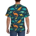thumbnail image 3 of Bixox Men's Colorful Dinosaur Printed Short Sleeve Skinny Athletic T-Shirt, 3 of 6