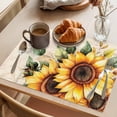 thumbnail image 3 of Pastoral Sunflower Placemats Set of 8, Country Floral Retro Letter Background Non-Slip Place Mats Washable Table Mats for Kitchen Dining Table Decorations Indoor/Outdoor, 3 of 9