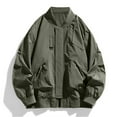 thumbnail image 4 of YLSDY Fashion Men's Flight Varsity Jackets Lightweight Cargo Jackets Casual Trucker Jacket Thick Warm Coat with Pockets Army Green XXXL, 4 of 9