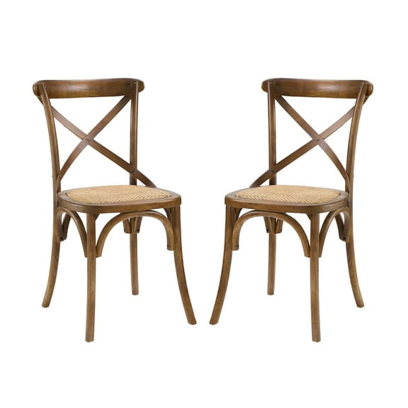 Modern Contemporary Urban Design Dining Kitchen Room Side Chair, Set of Two, Wood, Brown