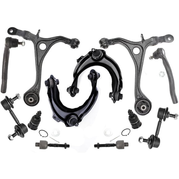 Front Upper and Lower Control Arm Ball Joint Tie Rod and Sway Bar Link Kit - Compatible with 2003 - 2007 Honda Accord 2.4L 4-Cylinder Gas 2004 2005 2006