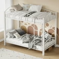 thumbnail image 7 of Garvee 77.8"x41.7"x61.5" Metal Bunk Bed Frame,Twin Over Twin, Arched Guardrail,Safety Ladder,White, 7 of 7