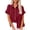 A04_Wine, variant on Button Down Shirts Women 2022 Dressy Casual Blouses Short/Long Sleeve Linen Collared T Shirts Loose Plain Tees Tshirt