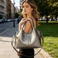 thumbnail image 4 of Soft Leather Tote Handbag, Large Capacity Top Handle Bag with Detachable Shoulder Strap for Women, 4 of 4