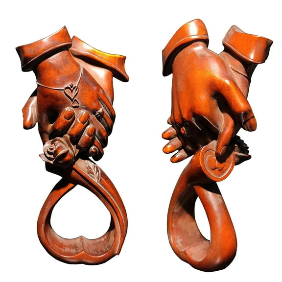 chinese carving wood carved wooden statue 5 year anniversary gifts for couple