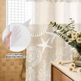thumbnail image 3 of No Hook Shower Curtain, Brown Beige Coastal Shower Curtains for Bathroom with See Through Top Window, Nautical Starfish Coral Jellyfish Shell Sea Waterproof Bath Curtain Stand Up Stall 36"x72", 3 of 9