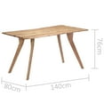thumbnail image 4 of vidaXL Table à Manger 140x80x76 cm Bois d'Acacia Massif, 4 of 5