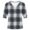 thumbnail image 6 of Womens Tops Short Sleeve Shirts Buttons V Neck Boho Print Fashion Summer Outfits Plus Size Blouses Dressy Casual Shirts For Women, 6 of 6